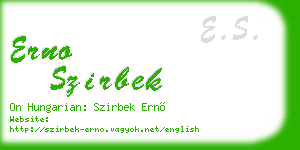 erno szirbek business card